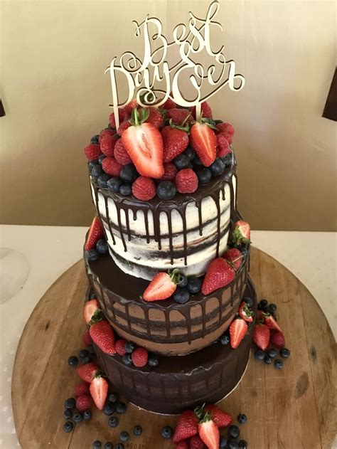 Naked Chocolate Ombre Wedding Cake