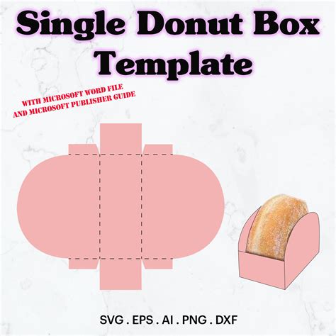 Single Donut Box Template Svg Donut Box Template Design Birthday