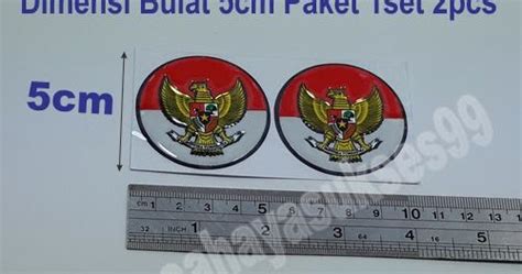 Sticker Timbul Lambang Bendera Merah Putih Diameter Bulat Cm Stiker