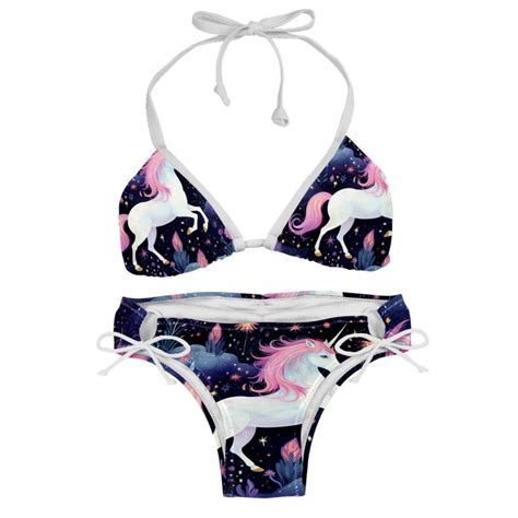 Starry Unicorn Detachable Sponge Adjustable Strap Bikini Set Two Pack