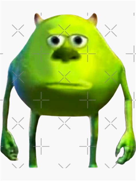 Mike Wazowski Sulivan Face Meme Design Sticker For Sale By