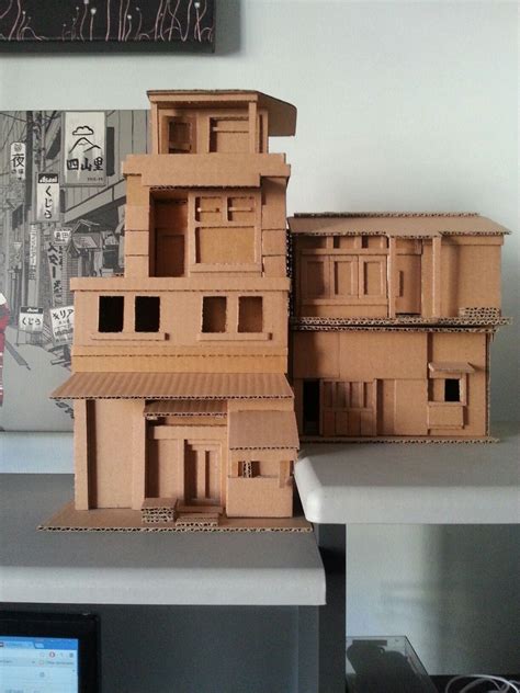 Cardboard City Cardboard Model Cardboard Sculpture Cardboard House