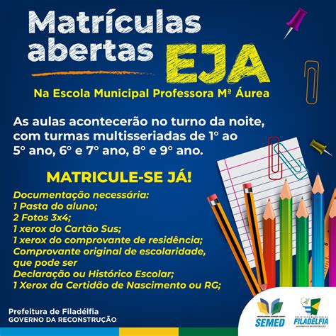 Filadélfia Secretaria De Educação Está Com Matriculas Abertas Para O