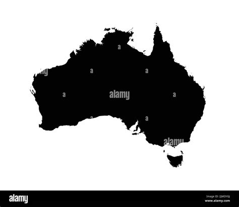 Australia Map Australian Country Map Aussie Black And White National