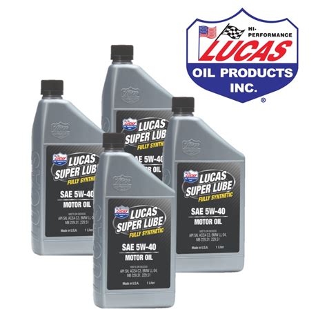 BUNDLE OF 4 Lucas Super Lube Fully Synthetic SAE 5W40 Motor Oil 1L