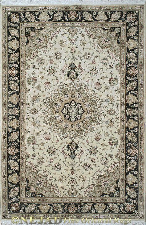 Tabriz Nejad Sk011iybk Silk And Wool Rug W Medallion