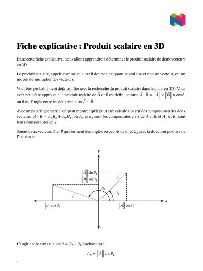 Leçon Produit Scalaire En 3d Nagwa