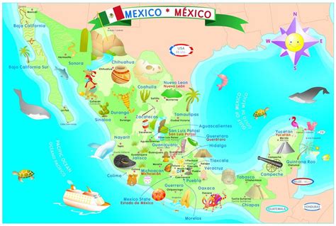 Ilustracion De Mapa De Mexico Mapa De Carteles De Mexico Con Nombres De ...