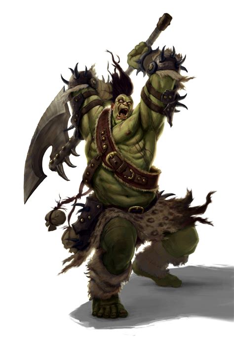 Male Orc Greataxe Barbarian Pathfinder Pfrpg Dnd D D D Fantasy Orc