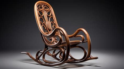 Premium Ai Image Organic Art Nouveau Rocking Chair With Maori Art