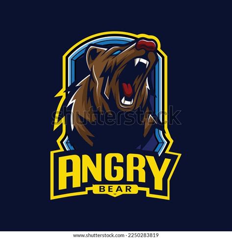 Vector Grizzly Bear Mascot Logo Template Stock Vector (Royalty Free ...