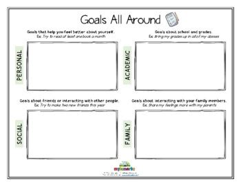 GOALS ALL AROUND Fillable By Mylemarks Teachers Pay Teachers