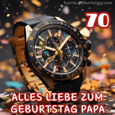 70 Geburtstag Papa Bild Armbanduhr Hurra Geburtstag