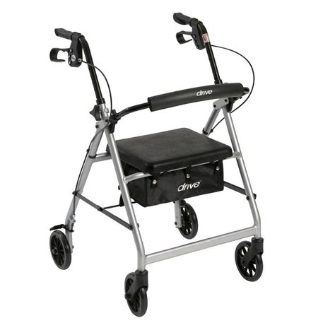 Drive 4 Wheel Rollator Walker With Removable Folding Back Support And