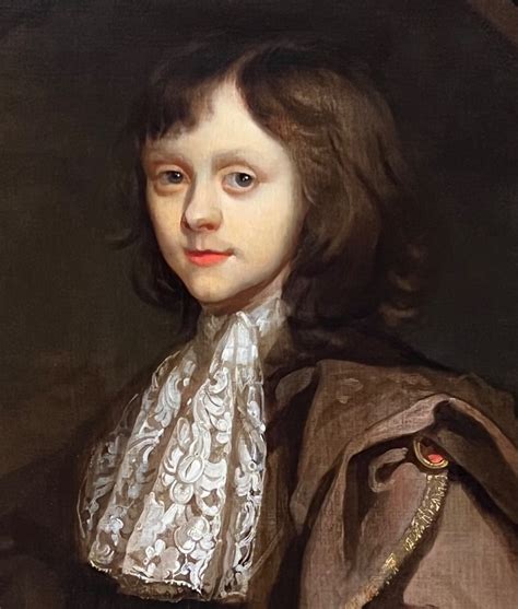 17th Century Portrait Of A Boy Holding A Rose Circle Of Sir Peter Le