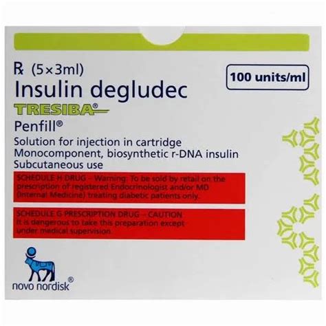 Insulin Degludec Tresiba Penfill Injection U Ml Ml At Rs