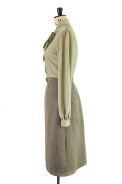 Willow Green Pussy Bow Day Dress Size Margot Hesse