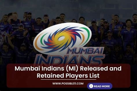 Mumbai Indians (MI) Released and Retained Players List