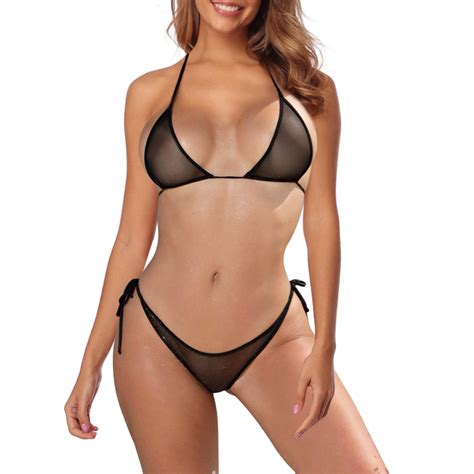 Buy SHERRYLO Sheer Bikini See Through Micro Bikinis Extreme Mesh Slutty