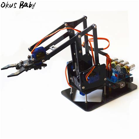 2021 Brand New DIY Acrylic Robot Arm Robot Claw Arduino Kit 4DOF Toys