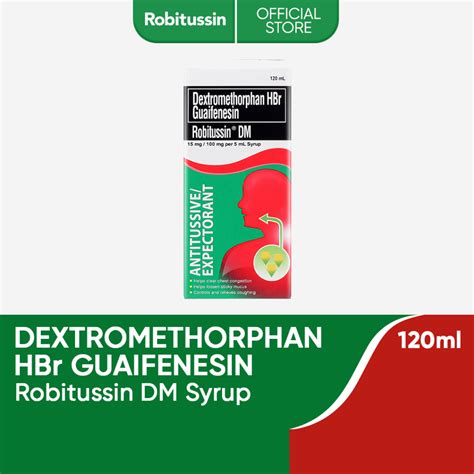 Robitussin Dm Syrup Dextromethorphan Hbr Guaifenesin Ml Shopee