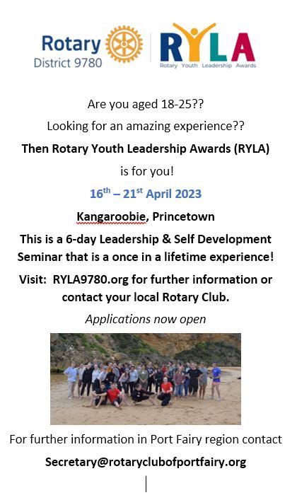 Ryla 2023 Rotary Club Of Port Fairy