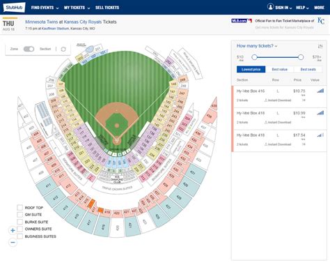 Kauffman Stadium Map