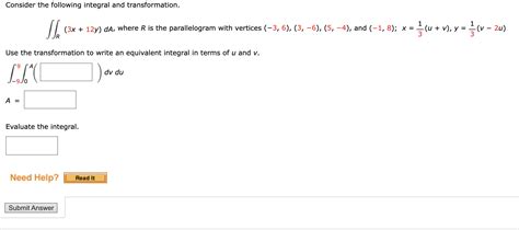 Solved Consider The Following Integral And Transformation 1 Chegg