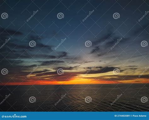 Sunset on Caribbean Sea from a Cruise Ship Stock Image - Image of cruise, ship: 274402089