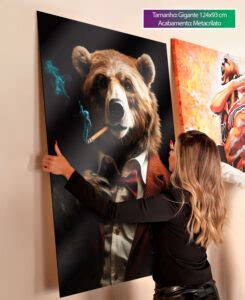 Quadro Urso Gangster Quadros para Escritório e Empresários