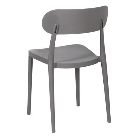 Silla de comedor apilable gris Polipropileno salón 48 50 x 50 x 80 cm