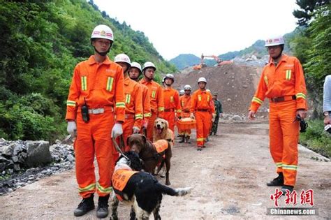 陕西山体滑坡救援现场 救援队携搜救犬进场搜救抢险救援凤凰资讯