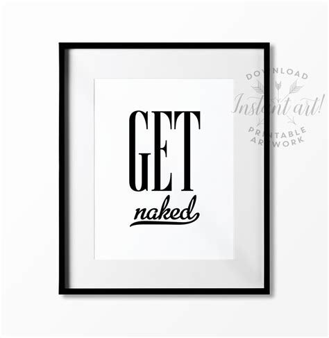 Get Naked Sign Printable Bathroom Wall Decorbathroom Etsy