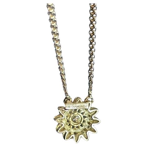 Ct Yellow Gold Diamond Necklace Ct Sunflower Pendant Near Ct By