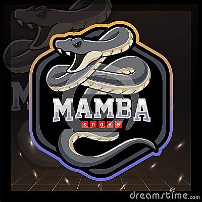 Black Mamba Snake Mascot E Sport Logo Design Vector Illustration