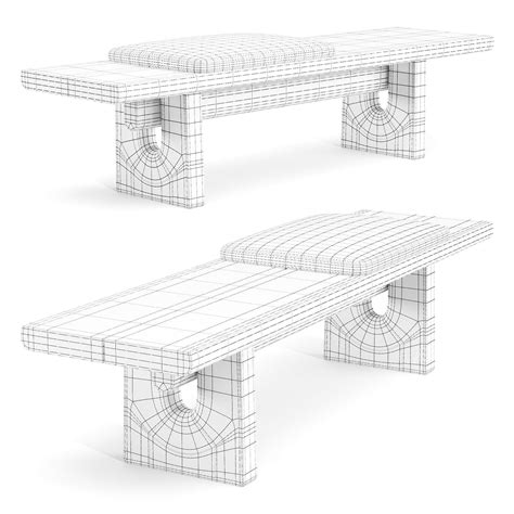 D Model Poliform Nara Bench Vr Ar Low Poly Cgtrader