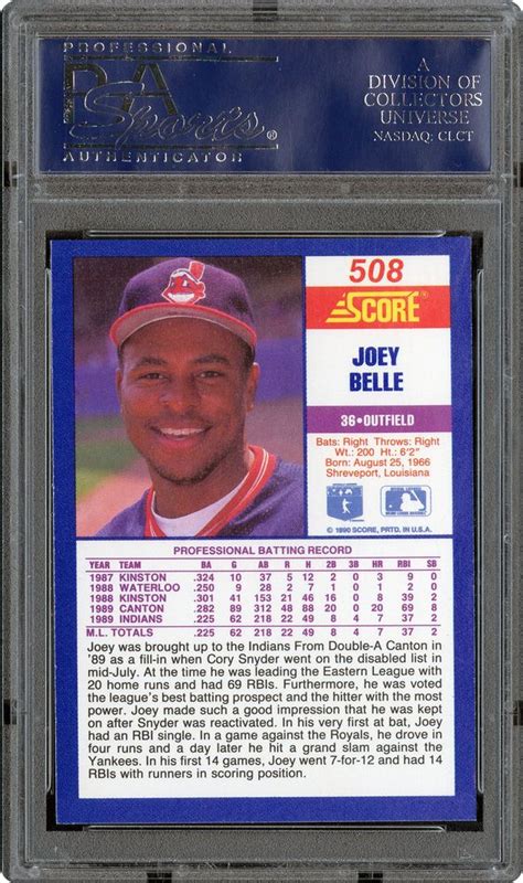 1990 Score Joey Belle Psa Cardfacts®