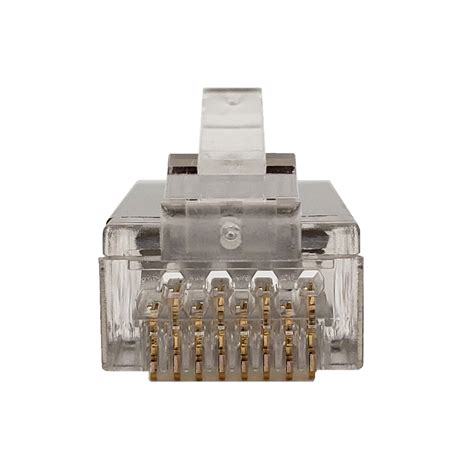 Rj45 Cat6 Passthrough Shielded Solid Stranded Connector 50bag Lin Haw International