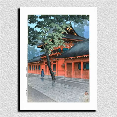 Reproduction D Estampe De Kawase Hasui Apr S La Pluie Au Sanctuaire De