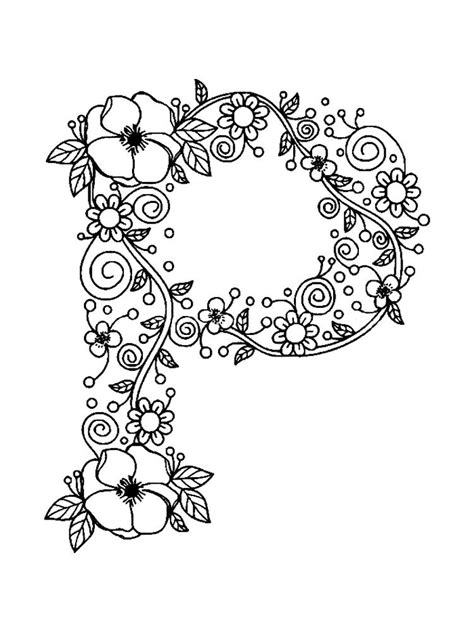 Letter P coloring pages