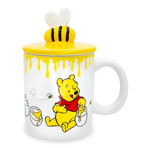 Disney Winnie The Pooh Hunny Pot Ceramic Mug With Lid Holds 18 Ounces