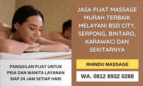 Pijat Panggilan BSD City Gading Serpong Karawaci Bintaro 24 Jam