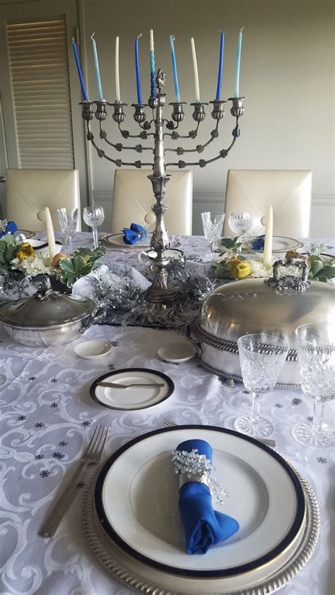 Elegant Hanukkah Table Decorations