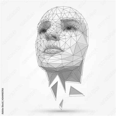 Human face, polygonal mesh, technology. Robot Stock Vector | Adobe Stock