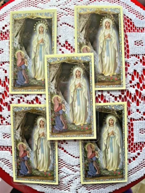 St Bernadette Blessed Virgin Mary Holy Cards Laminated Card Set