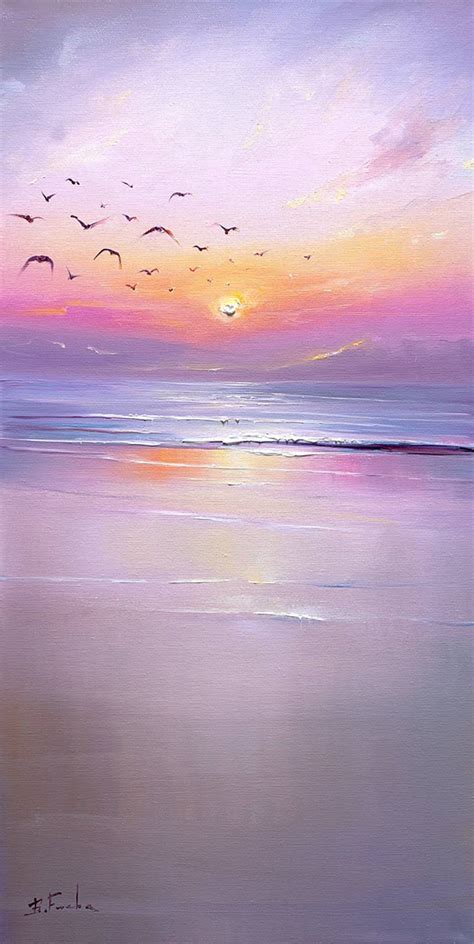 Watercolor Ocean Sunset