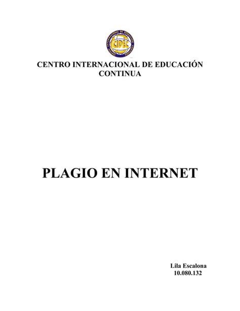 Ensayo Plagio En Internet Pdf