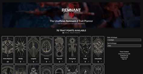 Remnant 2 Trait Planner : r/remnantgame