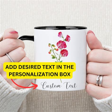 Personalized Birth Flower Mug December Flower Coffee Mug Narcisuss