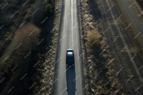 Premium AI Image | Aerial view of a car on the road